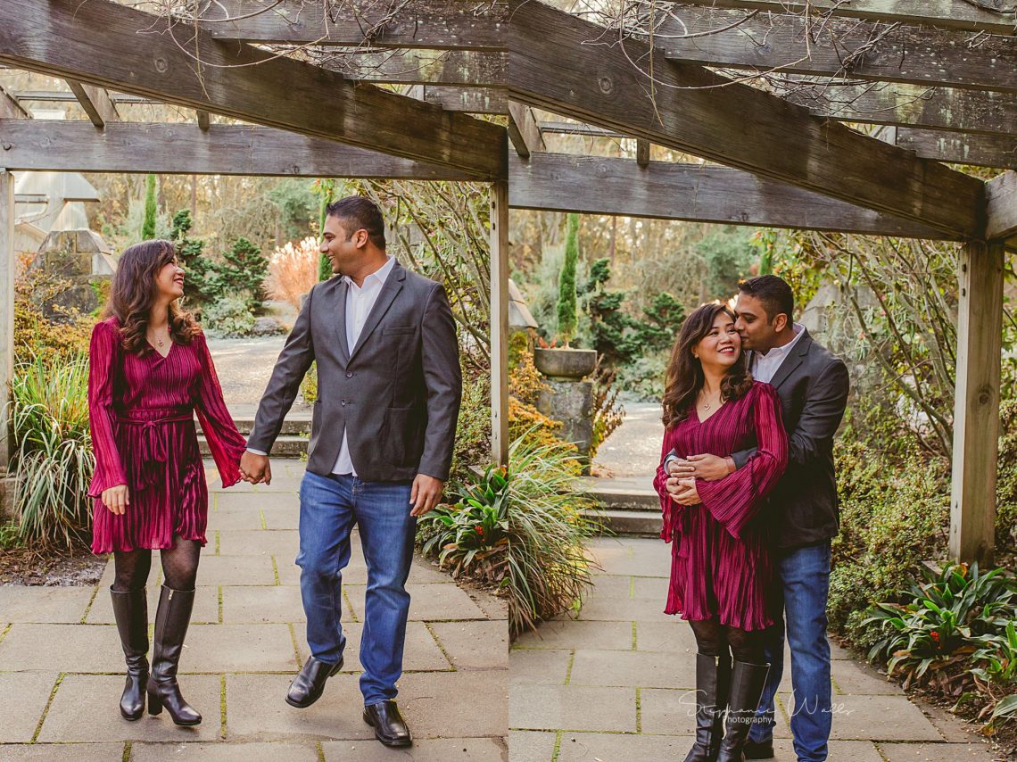 Stephanie Walls Photography 0375 scaled Washington Park Arboretum Engagement with Chi and Saurav