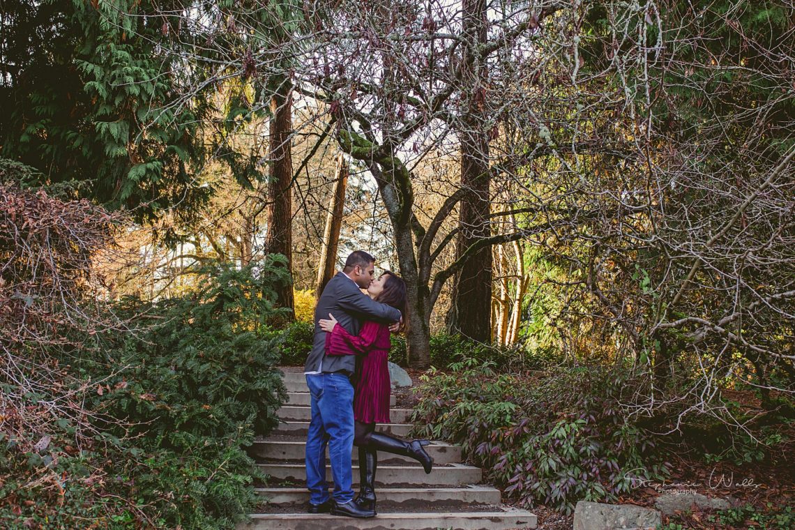 Stephanie Walls Photography 0394 scaled Washington Park Arboretum Engagement with Chi and Saurav