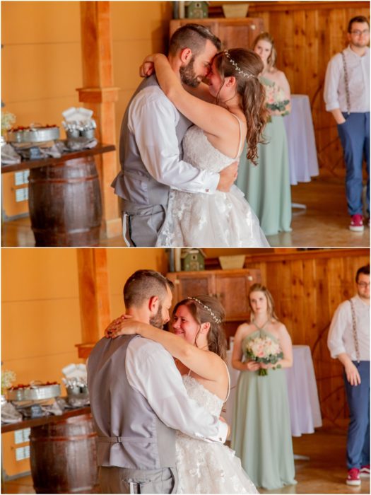 1st Dance Toast Cake Tosses 054 525x700 Snohomish red barn Disney wedding