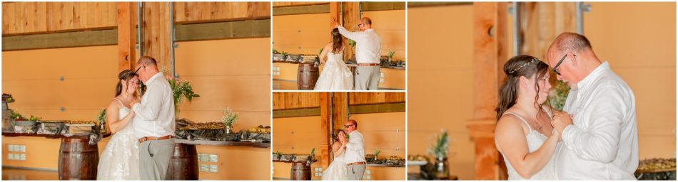 1st Dance Toast Cake Tosses 060 950x256 Snohomish red barn Disney wedding