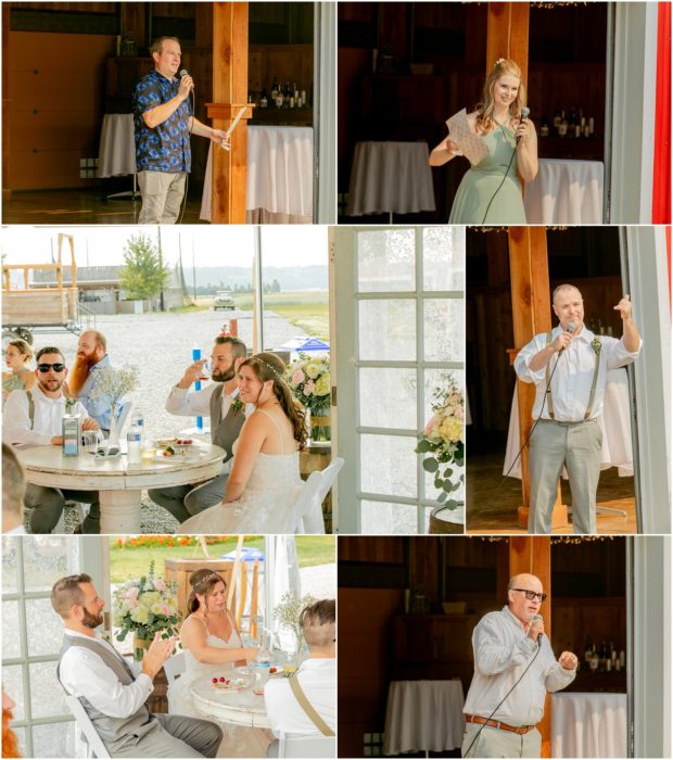 1st Dance Toast Cake Tosses 157 620x700 Snohomish red barn Disney wedding