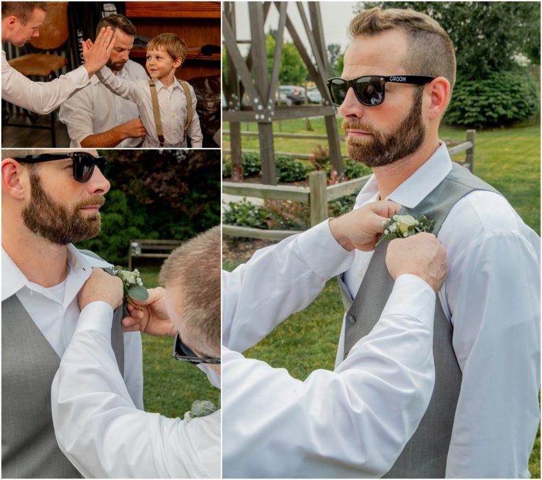 Getting Ready 002 790x700 Snohomish red barn Disney wedding