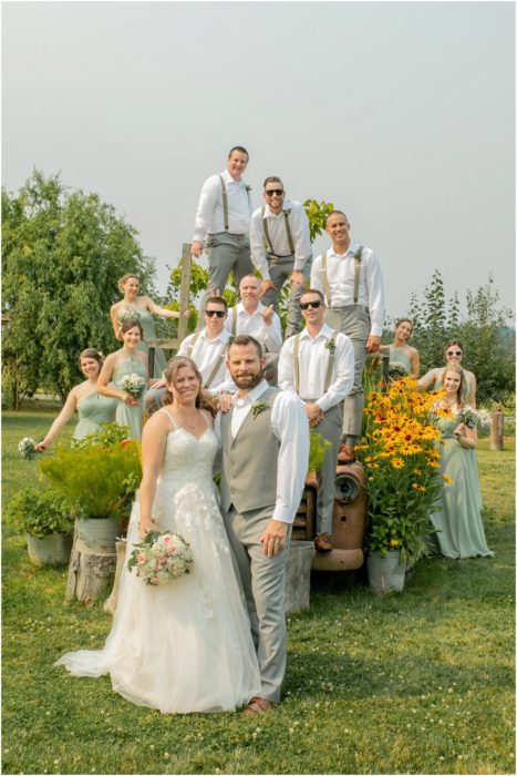 Wedding Party 088 467x700 Snohomish red barn Disney wedding