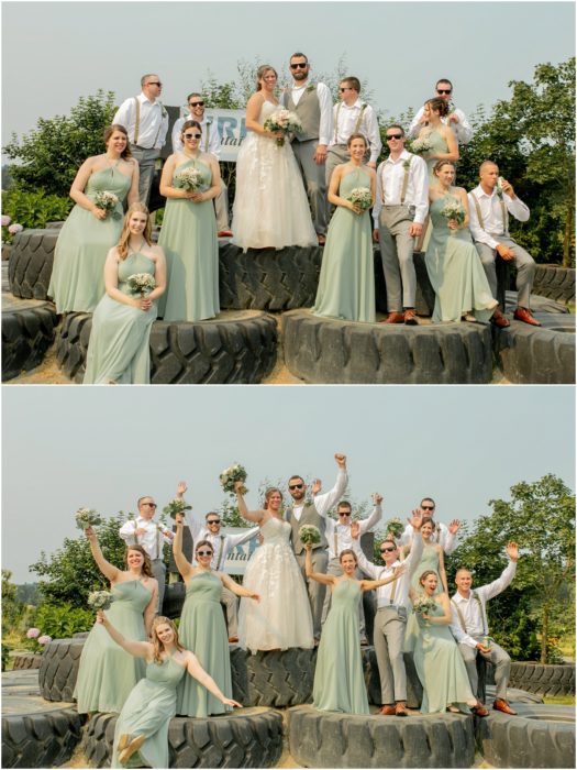 Wedding Party 107 525x700 Snohomish red barn Disney wedding